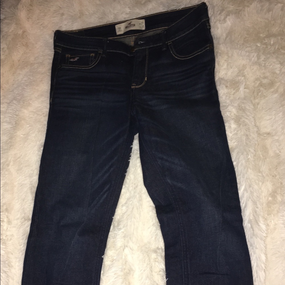 Dark mid rise jeans actually size 5